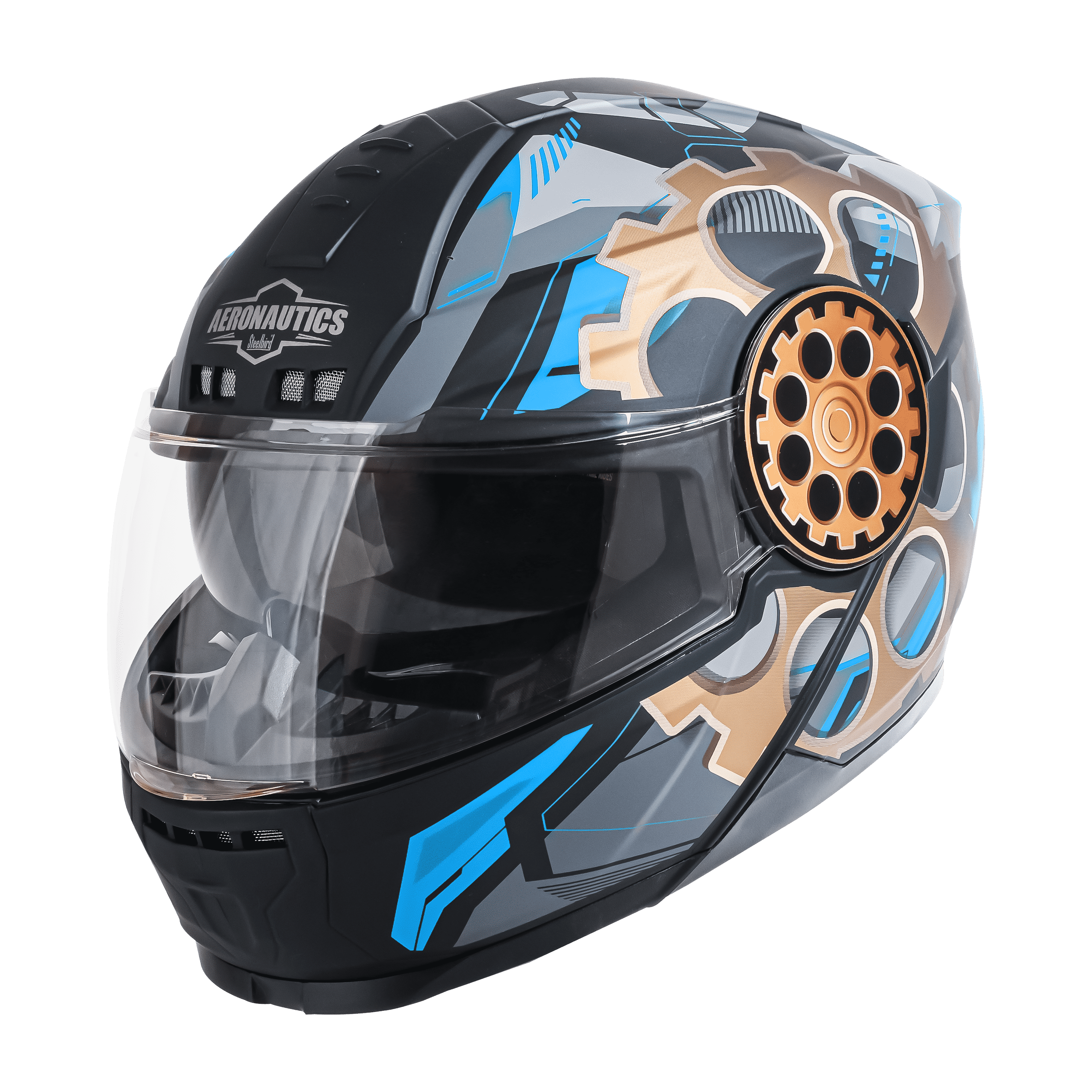 SBH-40 ISS ROLLER CRASH GLOSSY BLACK WITH LIGHT BLUE